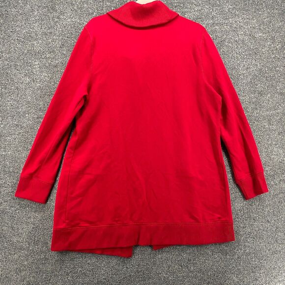 Chaps Cardigan Sweater Womens L Red Button Up Long Ladies Casual Holiday Comfy - Picture 3 of 7
